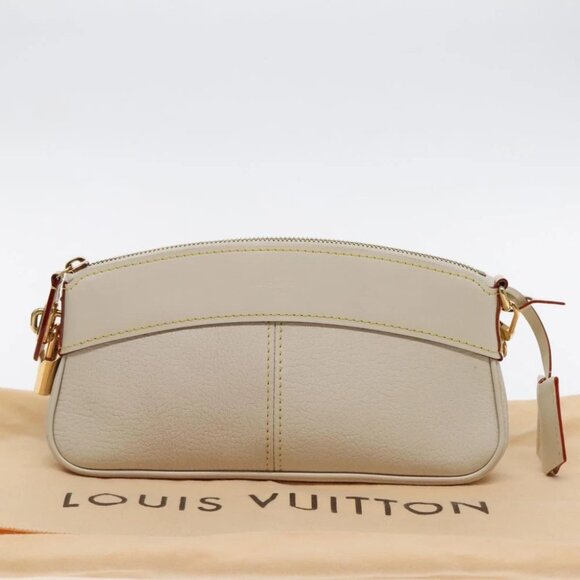 LOUIS VUITTON Suhari Lockit Clutch Bag Leather White M95629 LV Auth 94716A - Picture 1 of 15
